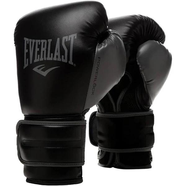Everlast Powerlock2 Black/Grey Training Gloves - 16oz