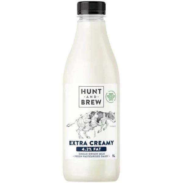 Hunt and Brew Extra Creamy 4.2% Fat Single Origin Milk 1L