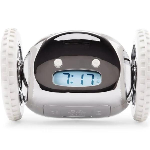 Clocky Chrome Alarm Clock On Wheels