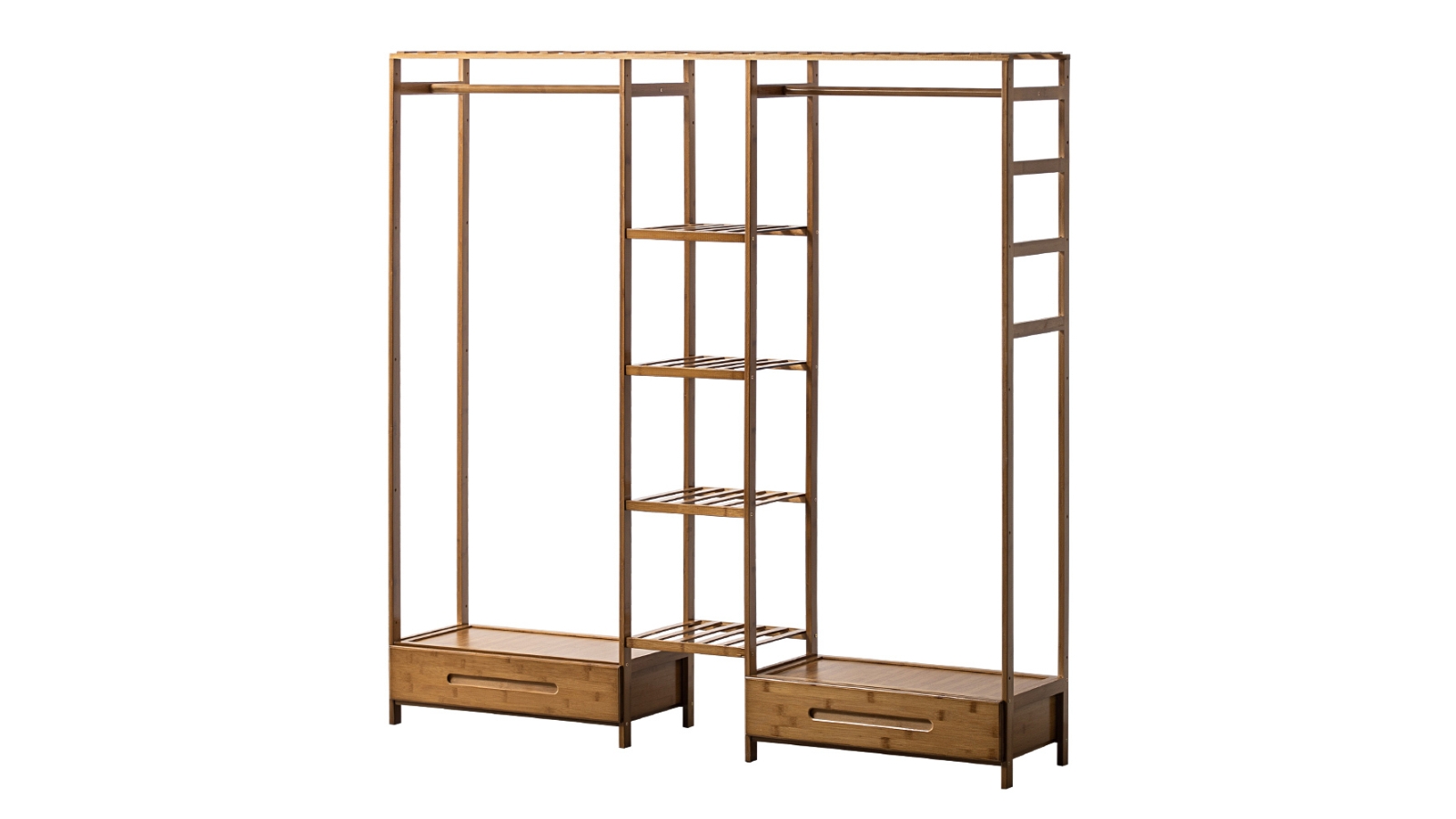 Furb Bamboo Clothes Rack Garment Coat Hanger Shelf