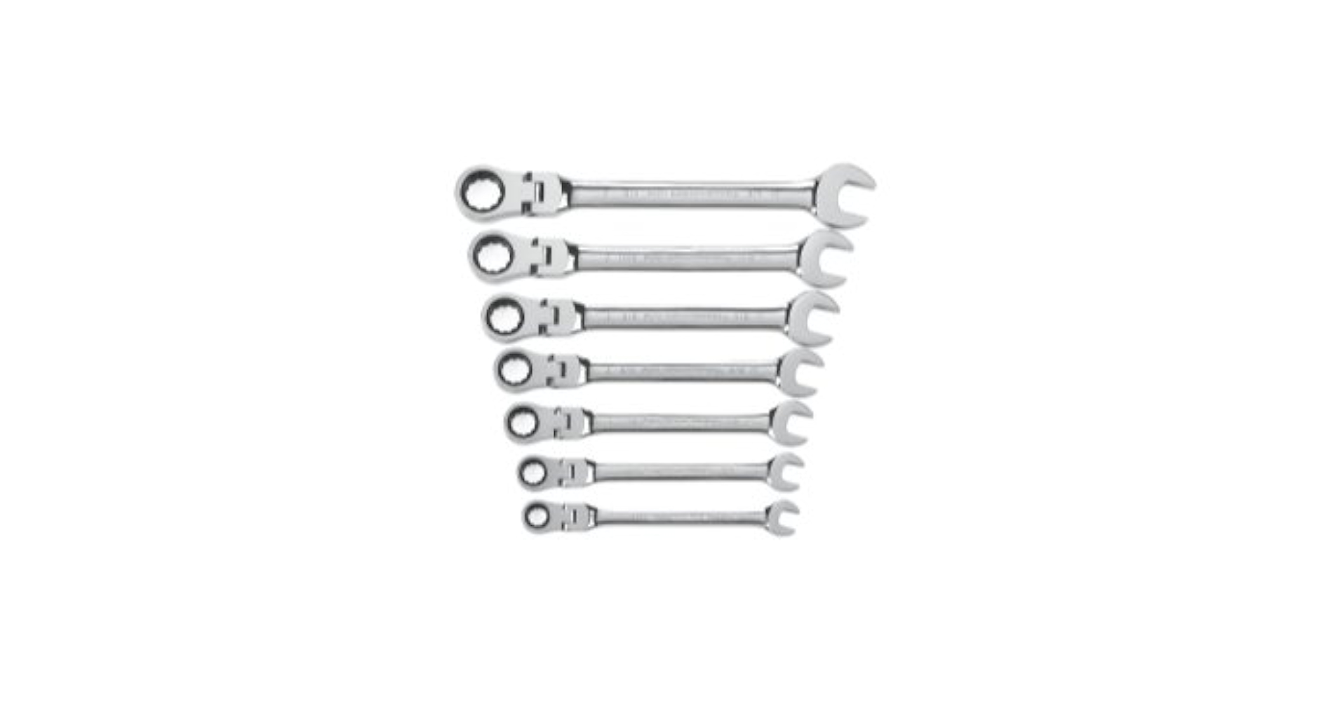 GearWrench 9700 12-Point Flex Head Ratcheting Combination SAE Wrench Set, 7-Piece