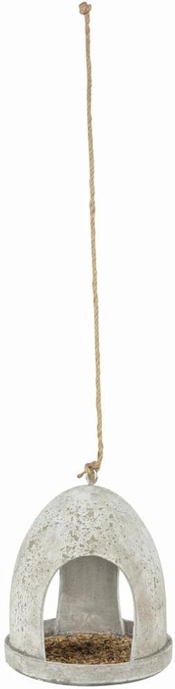 ESSCHERT Design Round Hanging Bird Feeder - Aged Resin - Best for Birds