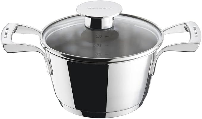 Bugatti Italy 1L/16cm Stainless Steel Casserole With Glass Lid