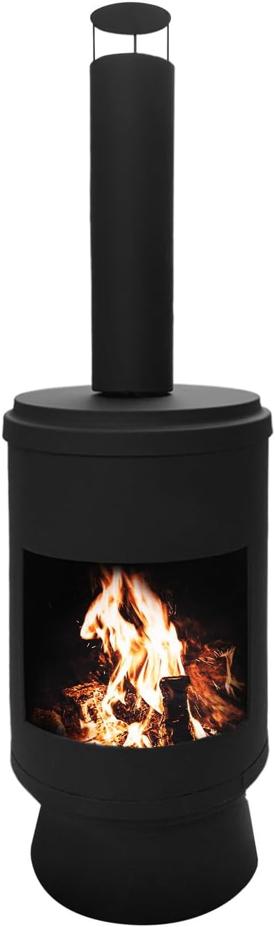 Glasshaus Co. Fire Pit Chimney Fireplace Outdoor Camping Portable Patio Heater 105cm
