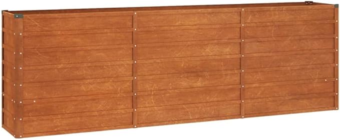 NNEVL Garden Raised Bed Rusty 240x40x77 cm Corten Steel