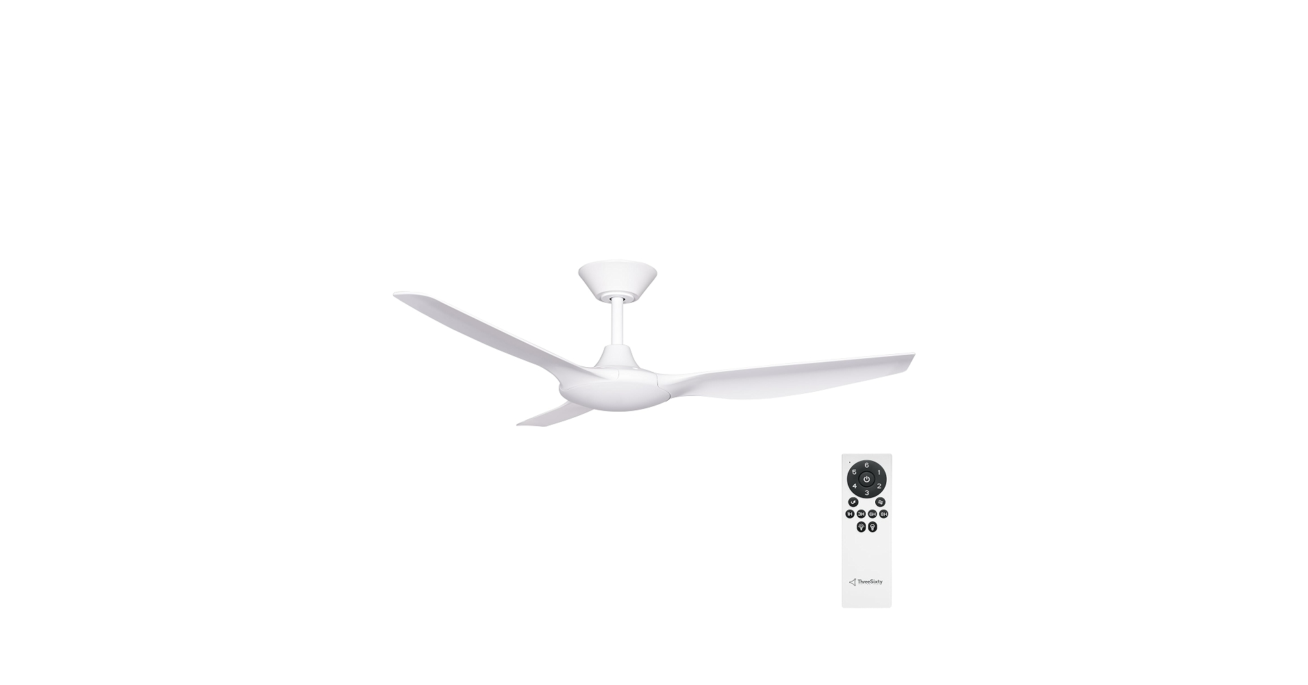 ThreeSixty 132cm White Delta 3 Blade Ceiling Fan