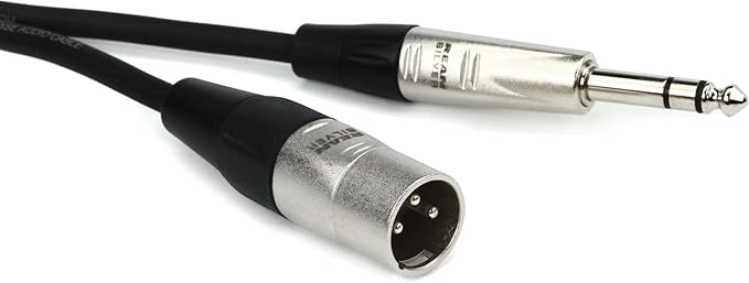 Hosa HSX-010 REAN 1/4" TRS to XLR(M) Pro Balanced Interconnect Cable (10ft)