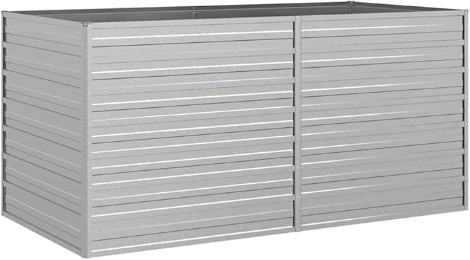 vidaXL - Raised Garden Bed Galvanised Steel - Green - 160x80x77 cm