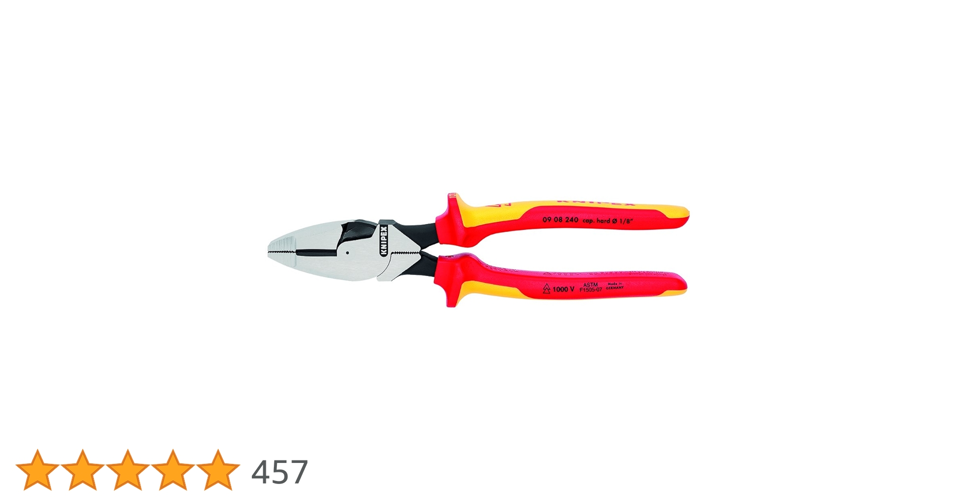 Knipex 0908240 240mm 1000V VDE Linesman Pliers