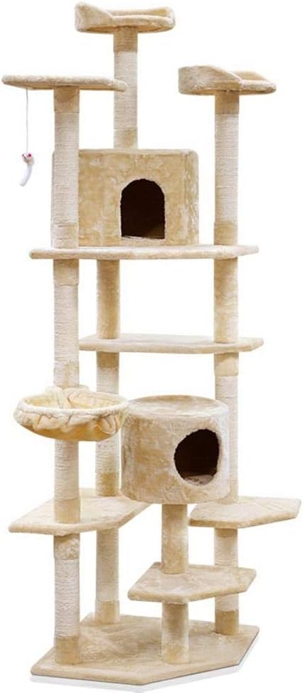 i.Pet 203cm Cat Tree Scratching Post Scratcher Tower Condo - Beige