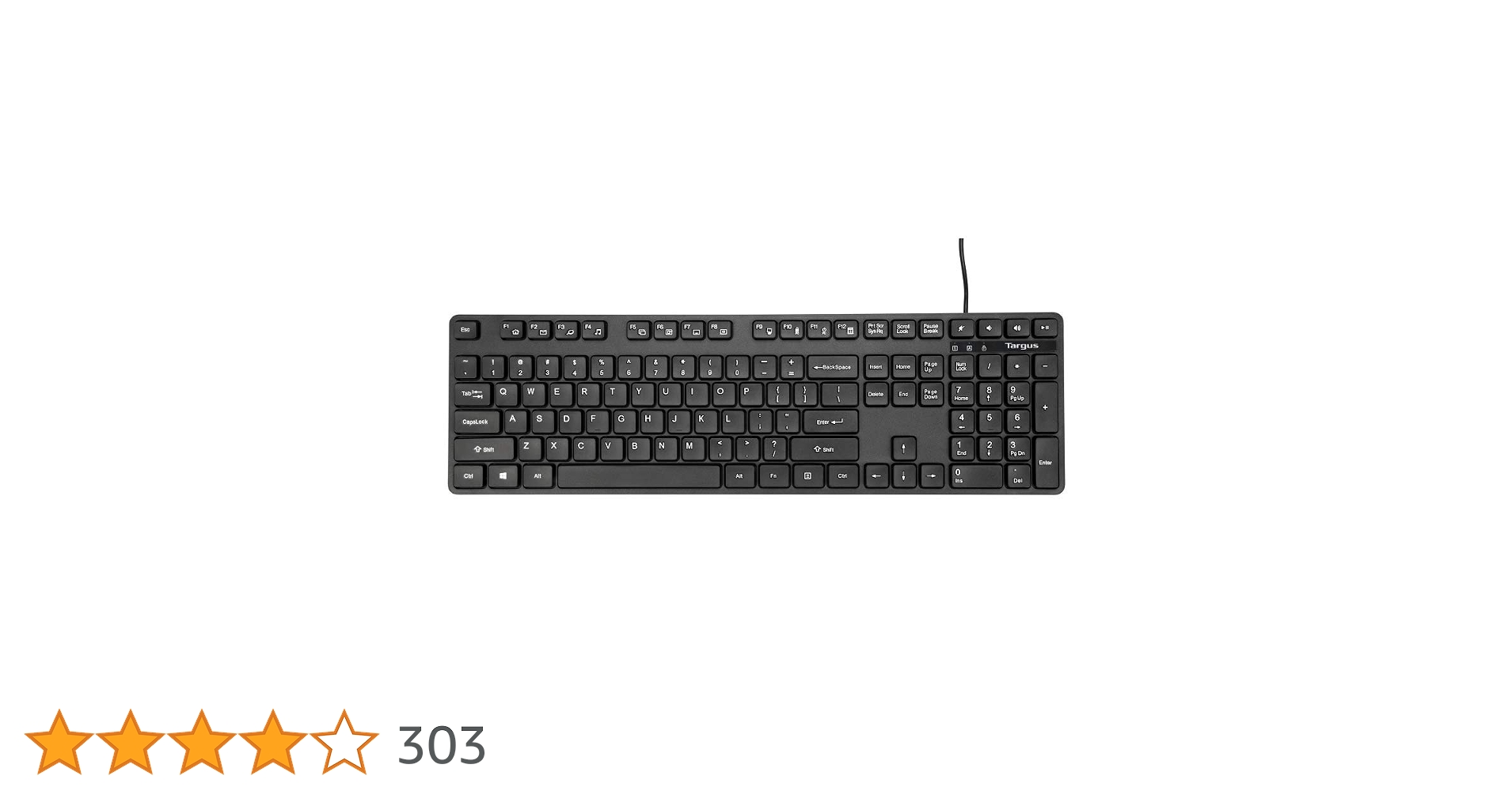 Targus AKB30AMUS USB Wired Antimicrobial Keyboard