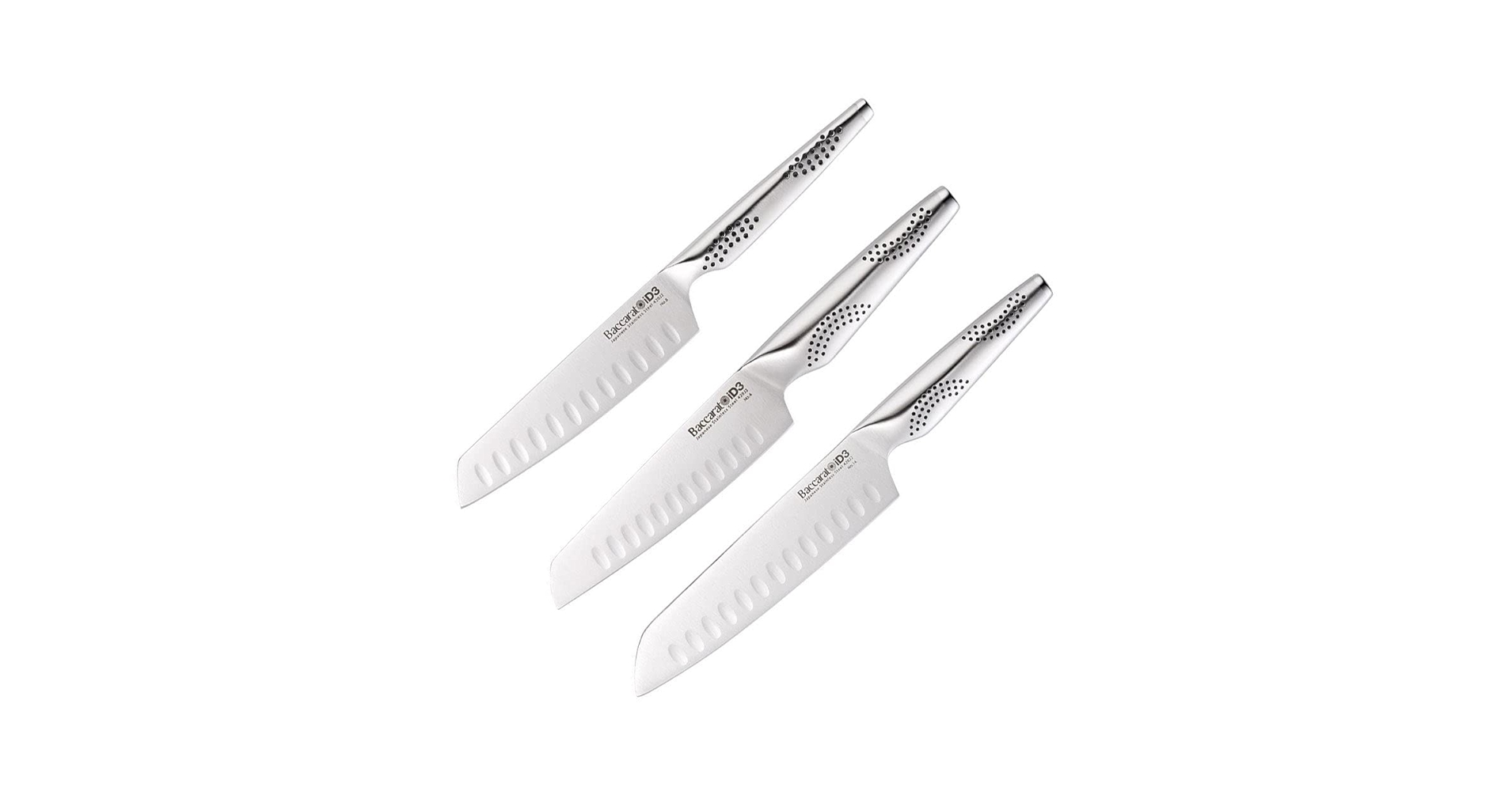 iD3 Japanese Steel 3 Piece Santoku Knife Set by Baccarat