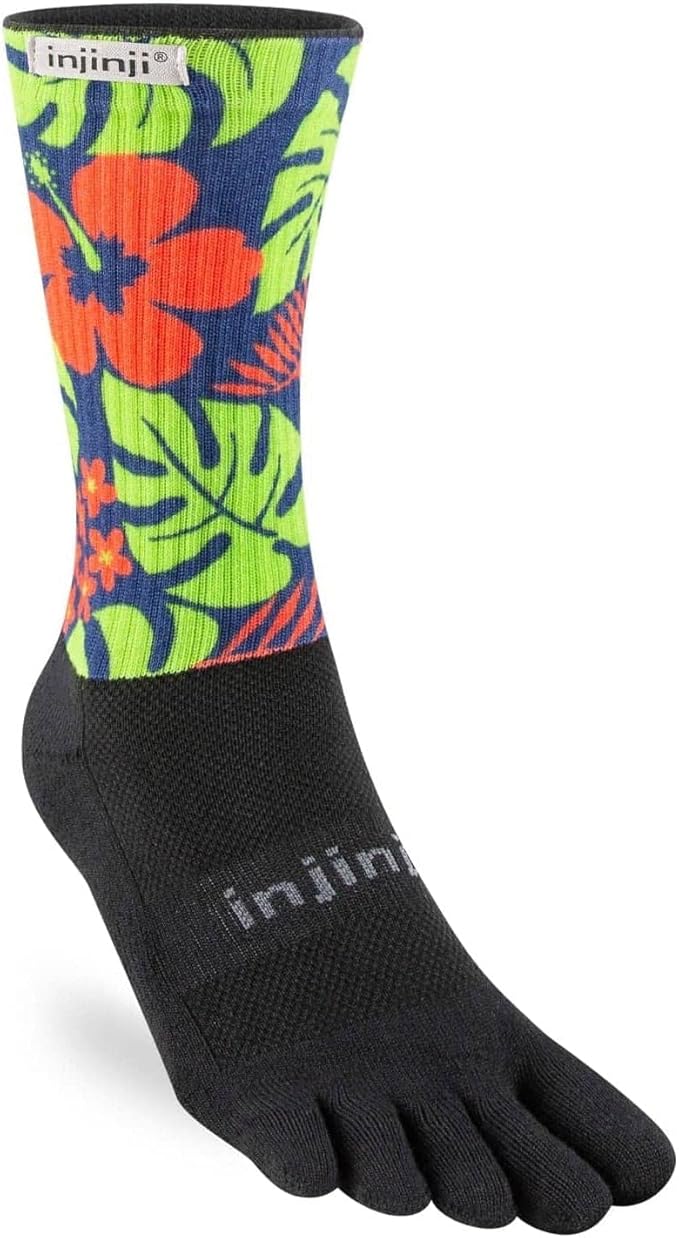 Injinji TRAIL Midweight Crew Running Socks Aloha / Large