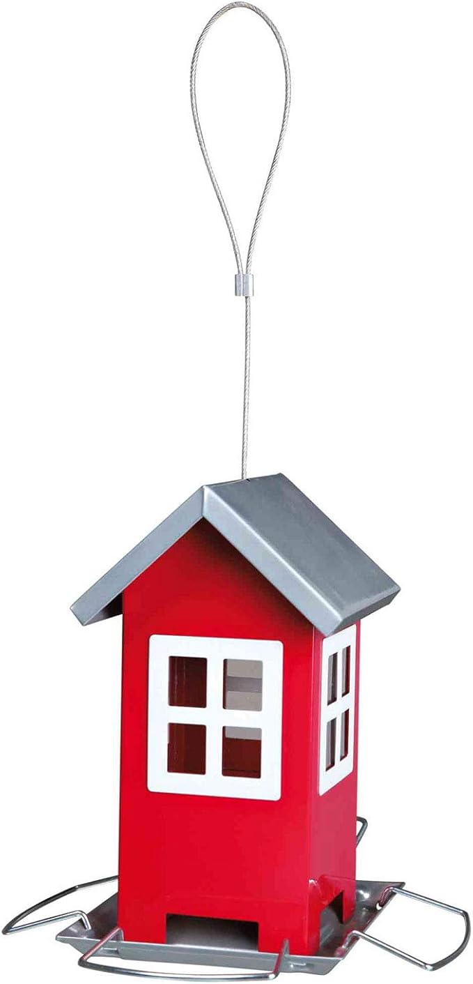 Trixie Bird Feeder - Red/Silver