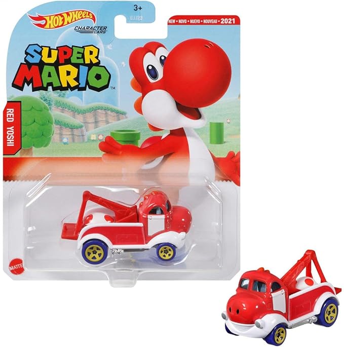 Hot Wheels Character Cars Super Mario - Red Yoshi