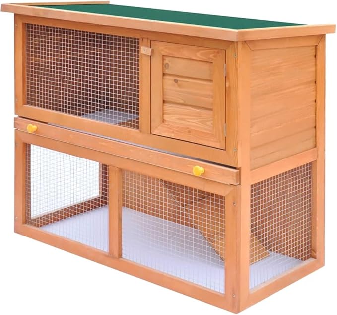 Outdoor Rabbit Hutch Small Animal House Pet Cage 1 Door Wood