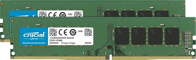 Crucial 16GB Kit (8GBx2) DDR4 2666 MT/s (PC4-21300) SR X8 DIMM 288-Pin