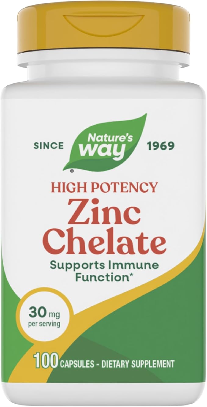 Natures Way Zinc Chelate, 30 mg, Capsules - 100 capsules