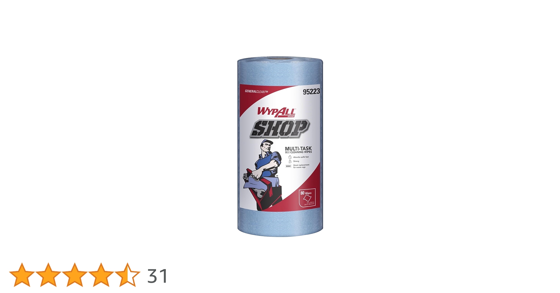 Wypall X60 Cleaning Wipes Roll - 80 Wipes