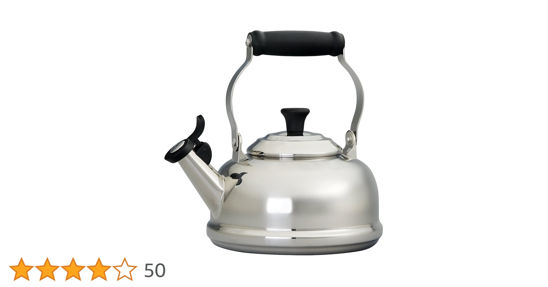 Le Creuset Enamel-on-Steel Whistling 1-4/5-Quart Teakettle, Oyster