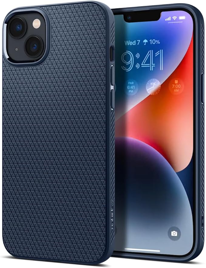 SPIGEN iPhone 14 Plus Case, 6.7 Inch Genuine SPIGEN Liquid Air Slim Soft TPU Cover for Apple - Navy Blue