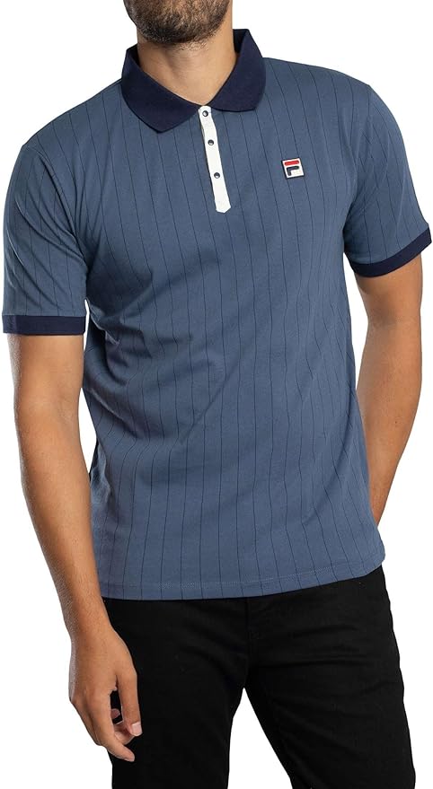 Fila Vintage BB1 Classic Striped Polo Shirt Blue L