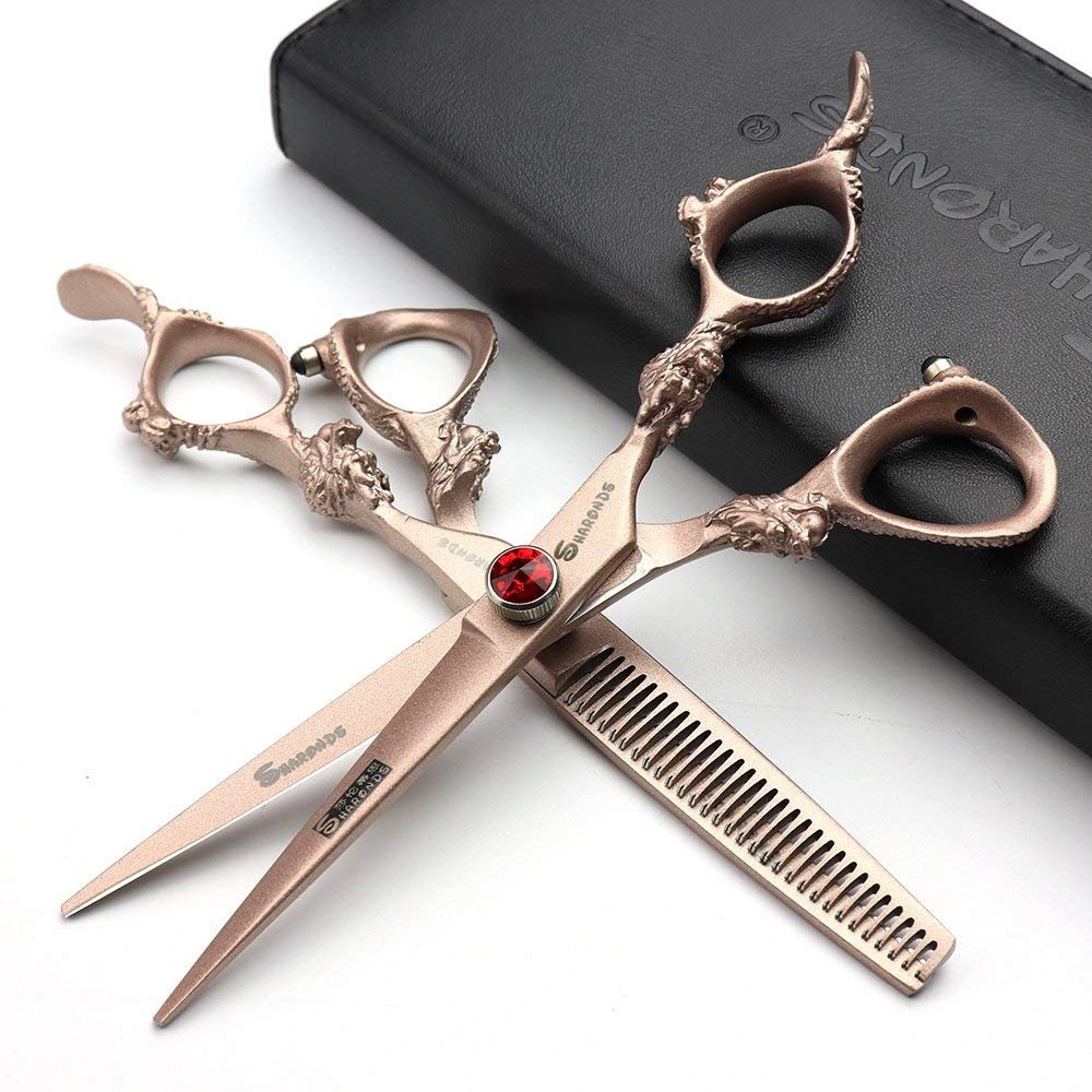 Rose Gold 440C High Hardness Japanese Hairdressing Scissors Salon Hair