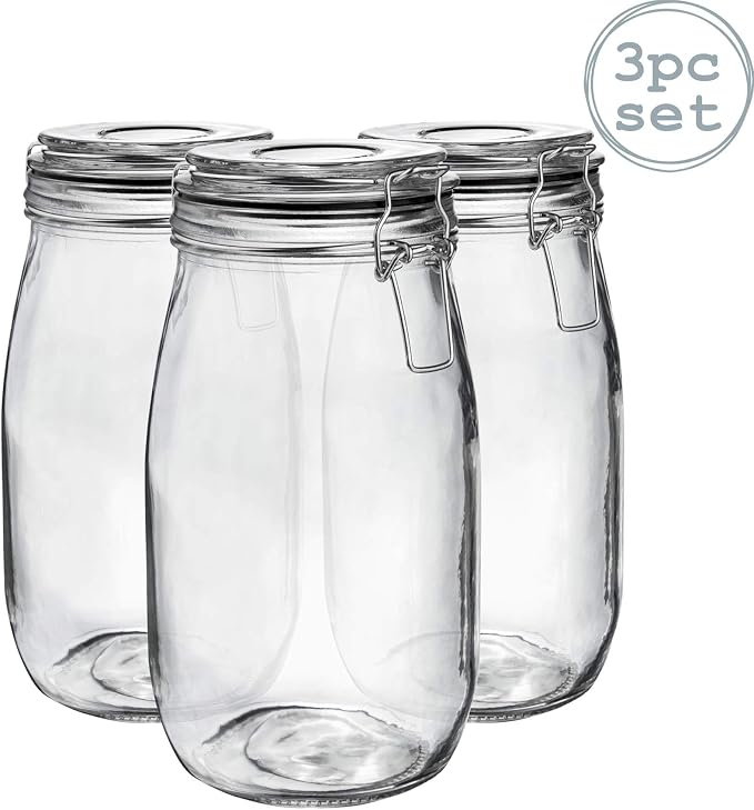 Black Seal 1.5L Classic Glass Storage Jar - by Argon Tableware