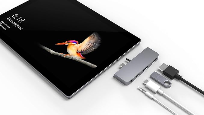 HyperDrive: 4-in-1 USB-C Hub For Surface Go - Silver