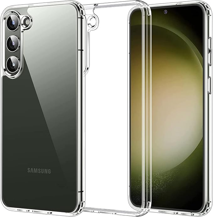 MEZON Samsung Galaxy S23 (6.1") Premium Slim Crystal Clear TPU Gel Back Case Wireless Charging Compatible