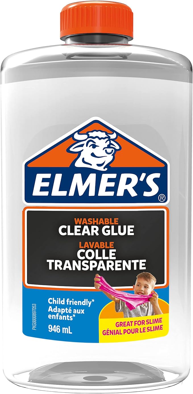 Elmer's Clear PVA Glue, Washable & Child Friendly, 946 mL– Great for Making Slime