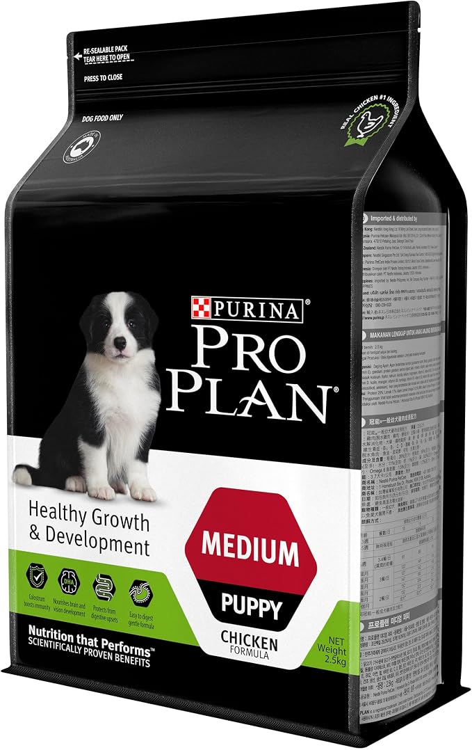 Pro Plan Puppy Medium Breed Healthy Growth Dry Dog Food Chicken 2.5kg