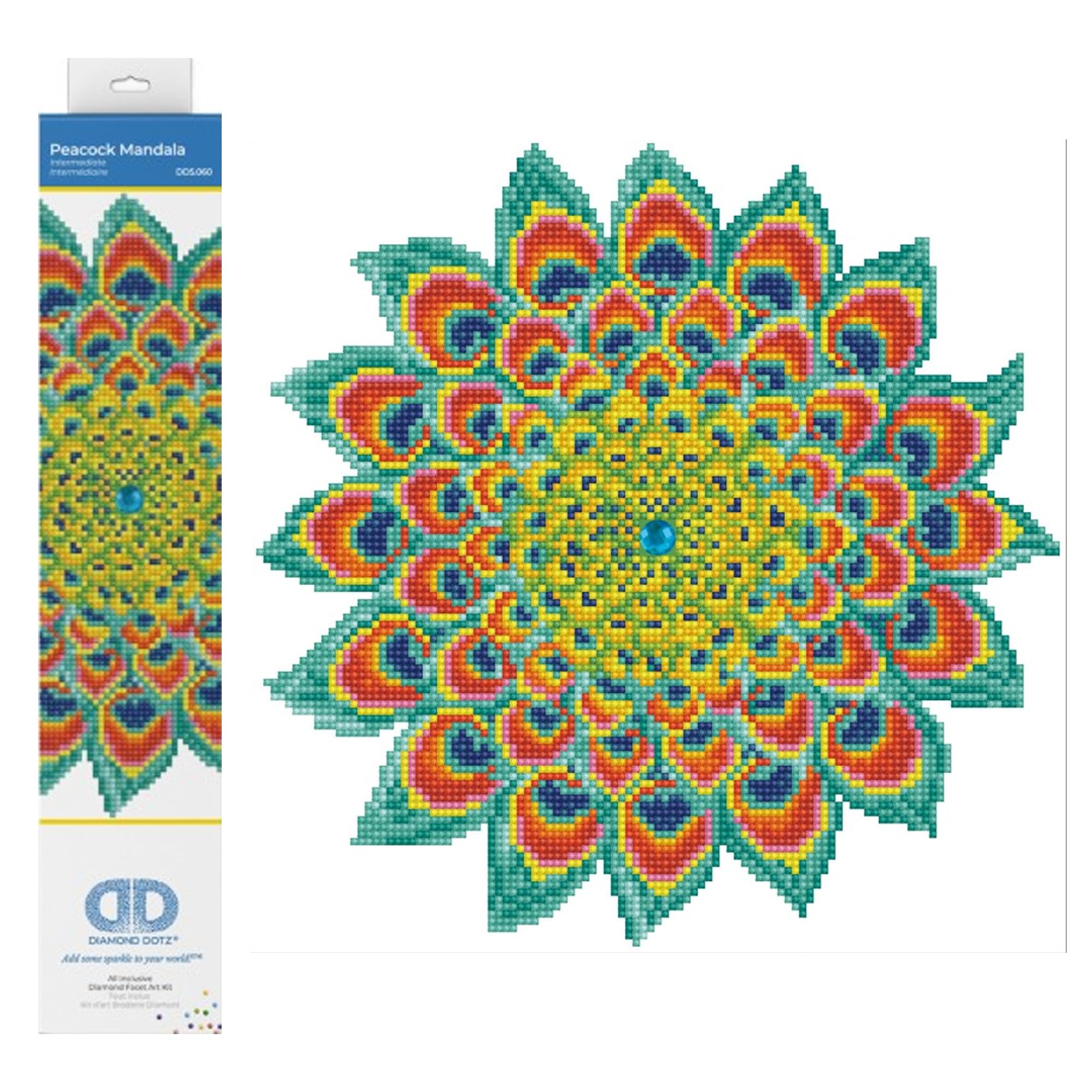 Diamond Dotz Kit Peacock Mandala - 40 x 40cm