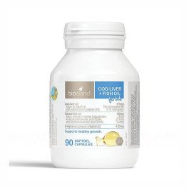 Bio Island Cod Liver + Fish Oil For Kids 90 Capsules