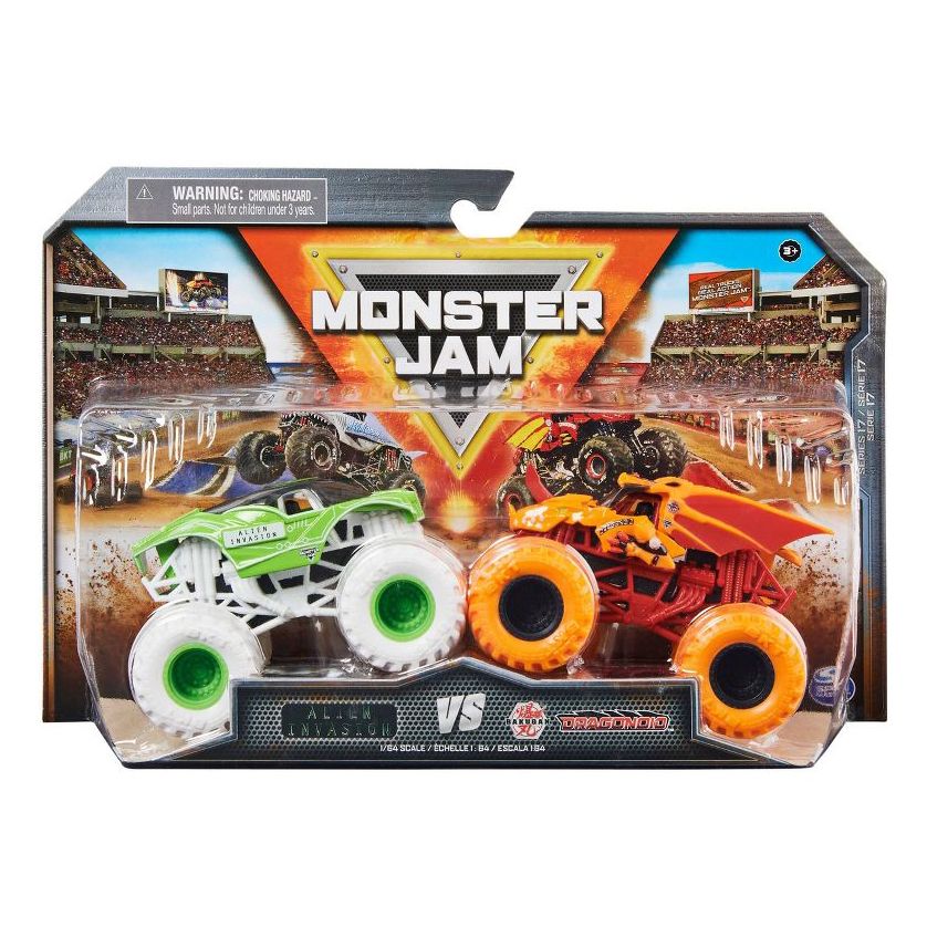 Monster Jam Alien Invasion VS Dragonoid 2 Pack 1:64