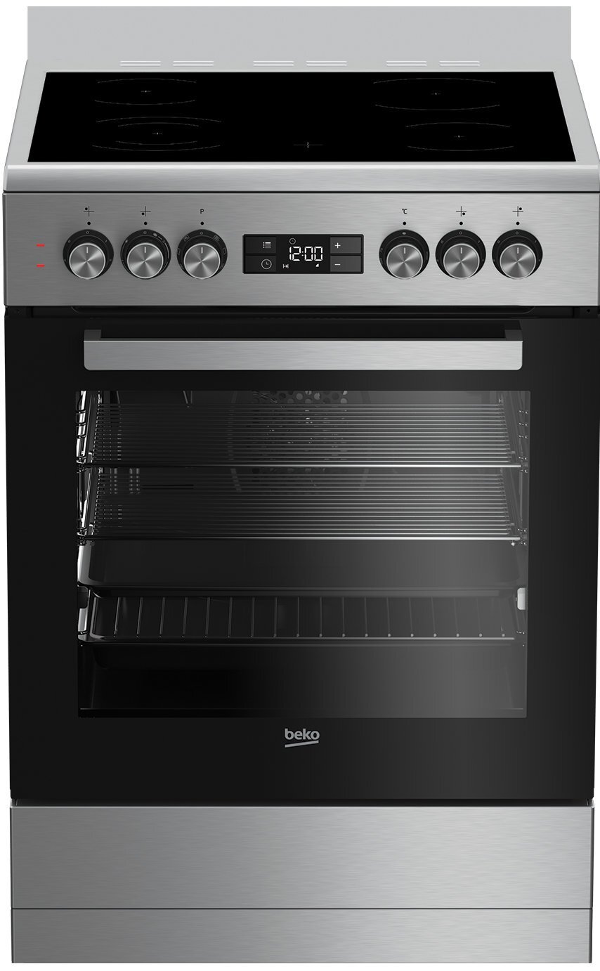 Beko - 60cm Vitroceramic Upright Cooker - BFC60VMX