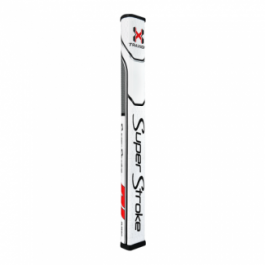 SuperStroke Traxion Flatso 2.0 Putter Grip, White/Red/Grey