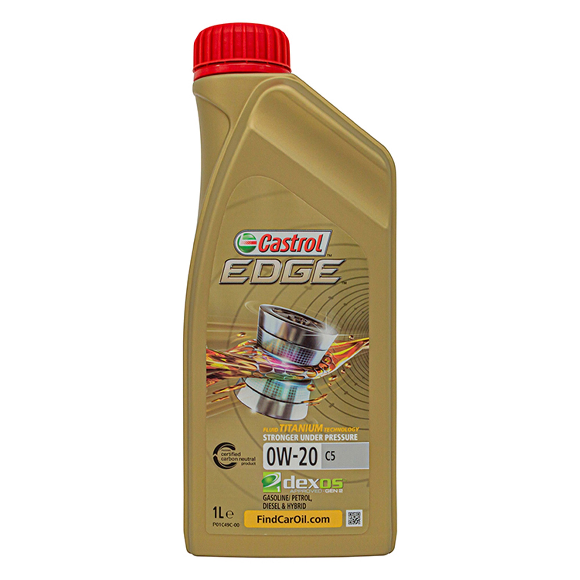 Castrol 03124 Edge 0W-20 Advanced Full Synthetic Motor Oil, 5 Quart
