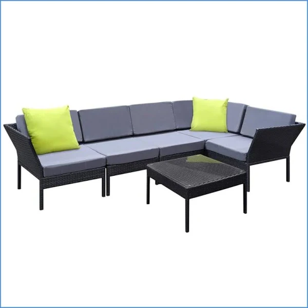 Gardeon 6pc Sofa Set Outdoor Furniture Lounge Setting Wicker
