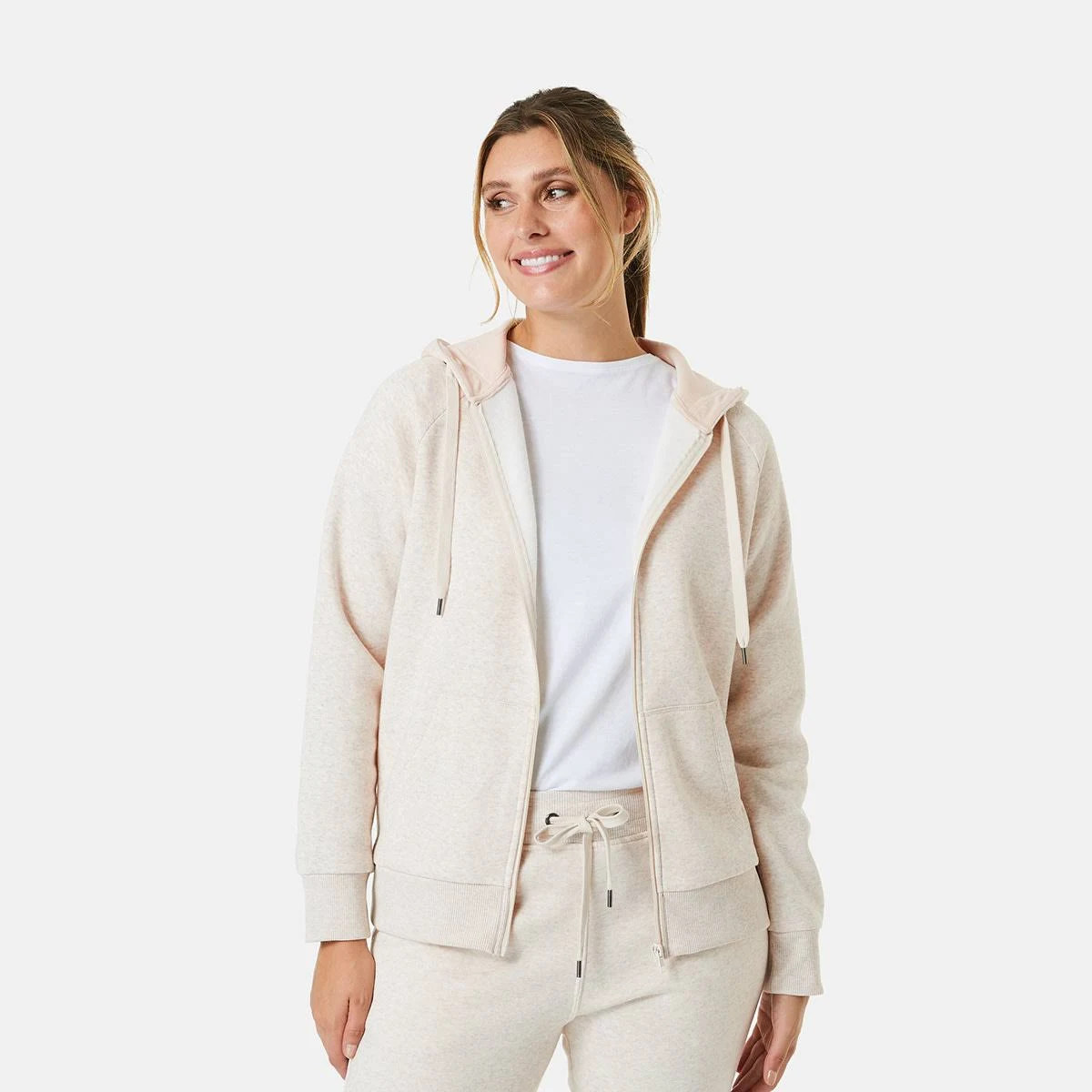 Kmart Active Womens Core Zip Through Hoodie Oatmel Mrl Size 16 Price History Comparison Alerts