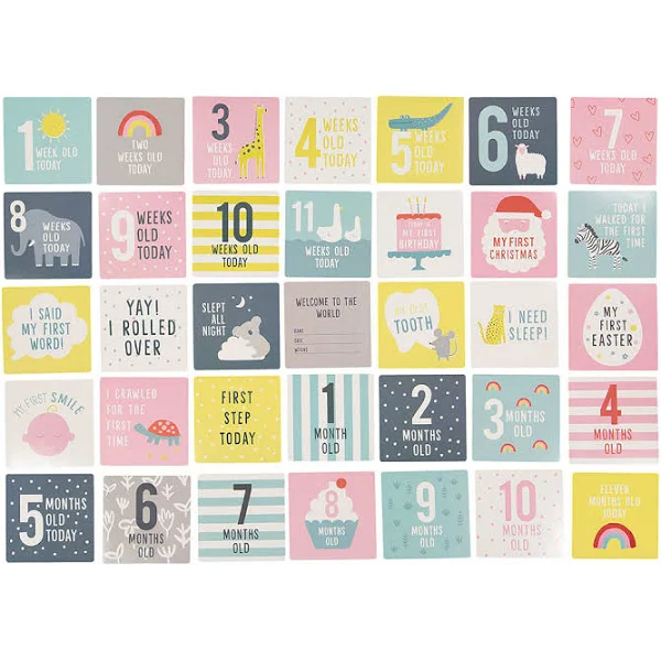 Baby milestone cards big sales w