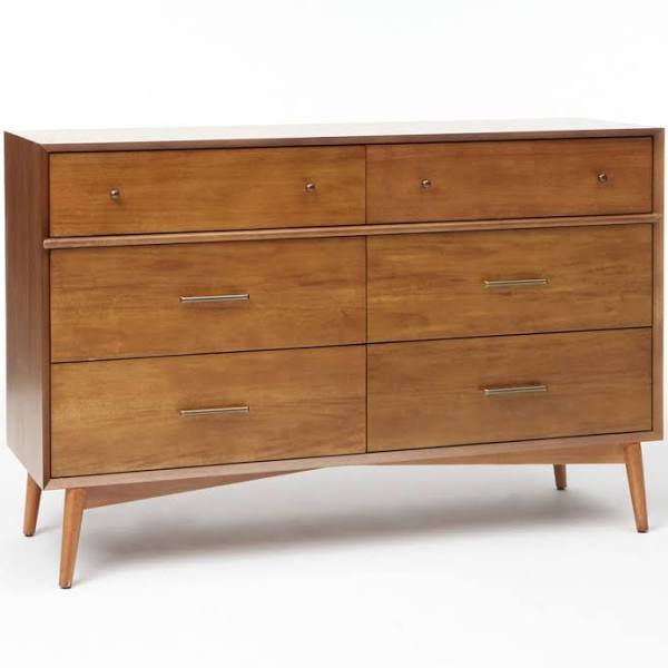 Mid-Century 6-Drawer Dresser, Acorn